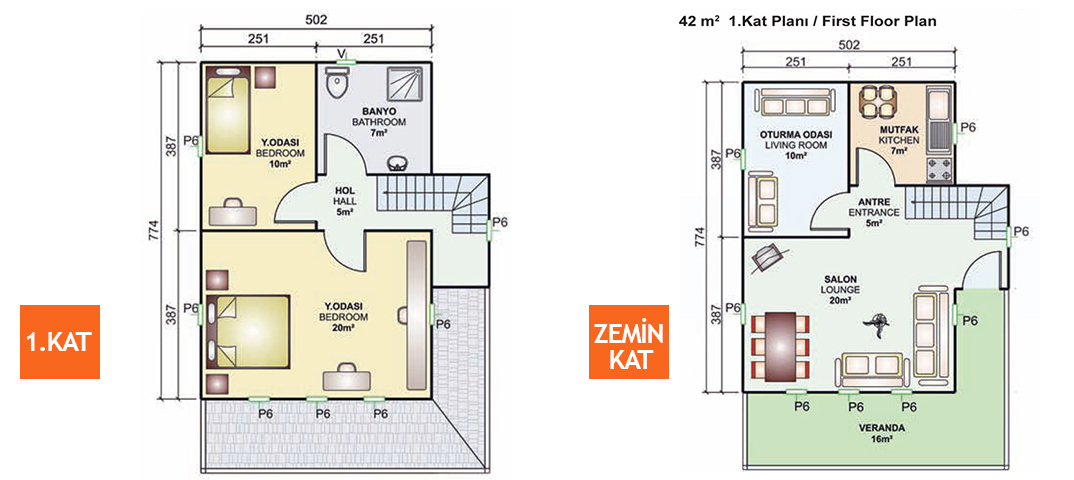 100 Metrekare İki Katlı Prefabrik Ev